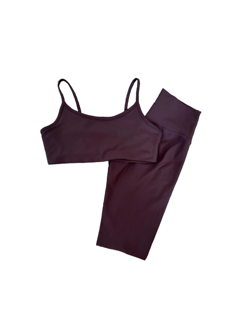 SAGE Collective Burgundy Activewear Set Bra & Leggings Size S Nylon Spandex